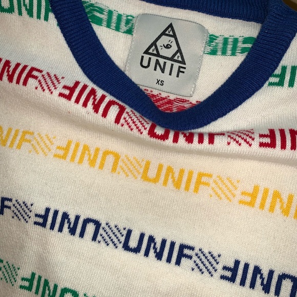 UNIF crop rainbow sweater size xs - Picture 2 of 2